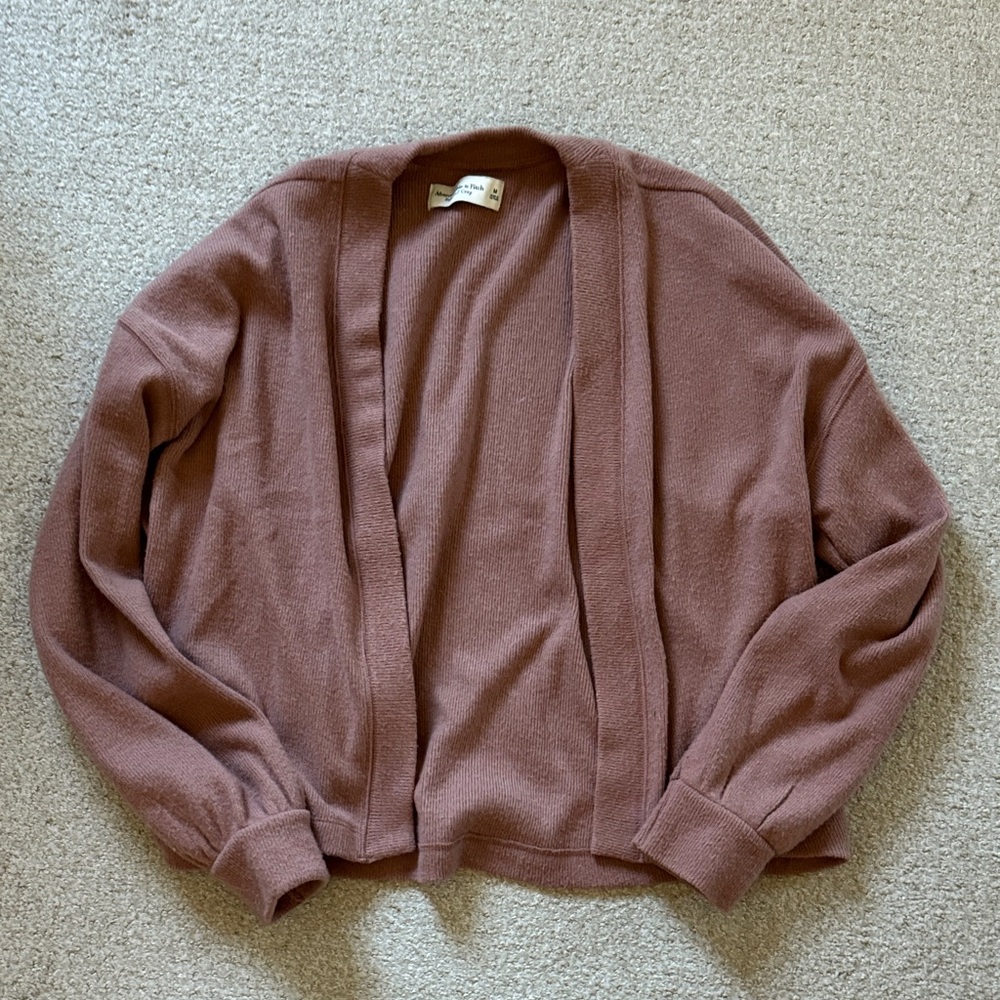 Abercrombie & Fitch Mauve Open Front Cardigan